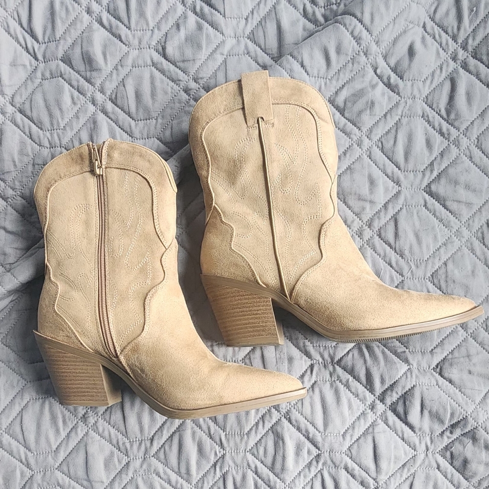 Tan Western Ankle Boots